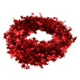 thumbnail image 2 of 10pcs Poinsettia Tinsel Wreath Garland Decoración Decoración del árbol de Navidad rojo, 2 of 9