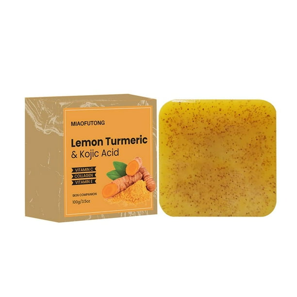 Jabón en barra con ácido kójico, cúrcuma y limón con brillo de miel 2024, jabones corporales con cúrcuma de Australia Y89C H7H5
