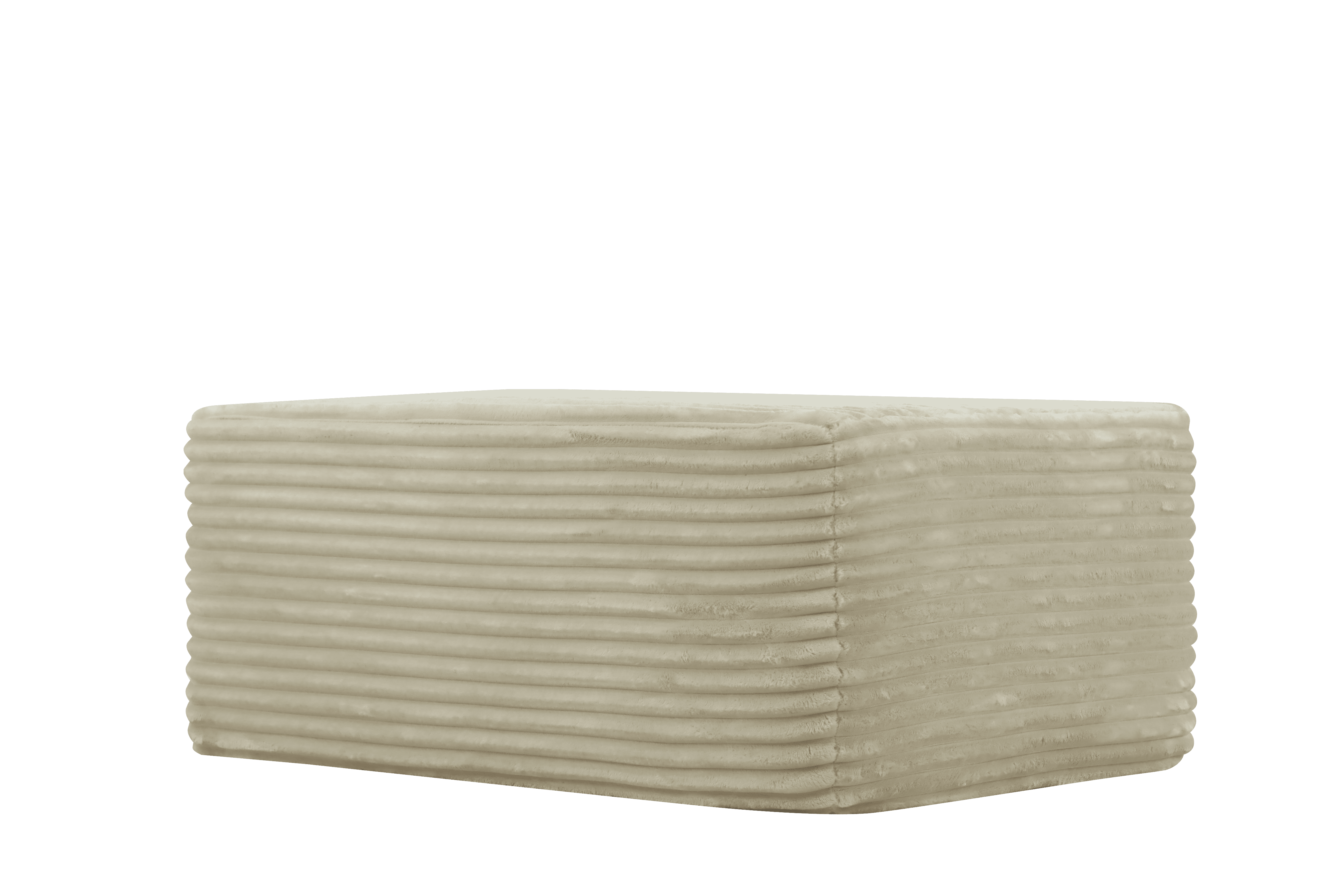 Beige Plush Sofa Ottoman, Stylish Casual Home Footrest Stool, Durable Practical Indoor Furniture with High Cost Performance
