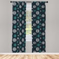 thumbnail image 4 of Ambesonne Abstract Window Curtains, Cold Toned Striped Rounds, Each 28" W x 84" L, Dark Teal and Turquoise, 4 of 4