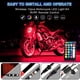 thumbnail image 1 of Kit de tira de LED RGB para motocicleta, 12 Uds., luces decorativas impermeables con Control remoto RF, 1 of 6