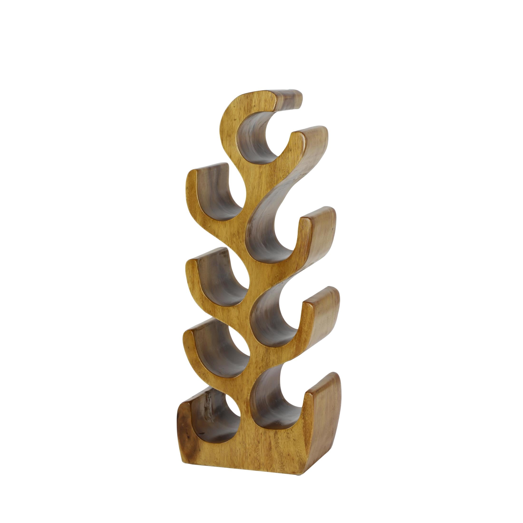 8- Bottle Brown Tree Curved Shaped Wine RackDecMode 11" x 28" Brown Wood Curved Shaped 8 Bottle Tree Wine Rack, 1-Piece