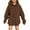 Brown, variant on MLQIDK Hoodie for Girls Long Sleeve Solid Color Cute Plain Hoodie Basic Hoodie Preppy Pullover Kids Clothes Size 10-12 Years 110(3-4 Years)