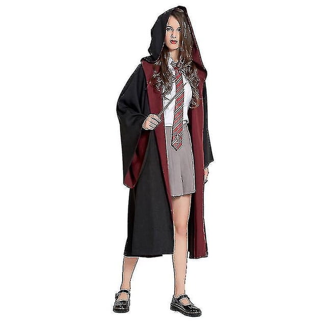 Disfraz de Harry Potter con capa de Hermione, disfraz de colegio de Hogwarts para adulto