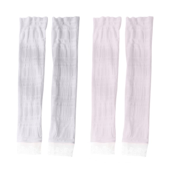 4 pares de manguitos refrescantes Ormromra protección solar con orificio para los dedos gris blanco 48*11cm