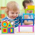 thumbnail image 3 of Juguetes De Bloques De Construcción De Arco Iris Apilables De Madera Para Niños De Más De 2 Años, Juguete Sensorial Montessori Anidado De Arco Iris, Clasificación De Formas De Color, Bloques De Rompec Muyoka Hogar, 3 of 7