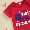 thumbnail image 4 of Okbabeha 4th Of July Baby Girl Outfit Letter Print Romper American Flag Flare Pants Fourth Of July, 4 of 8