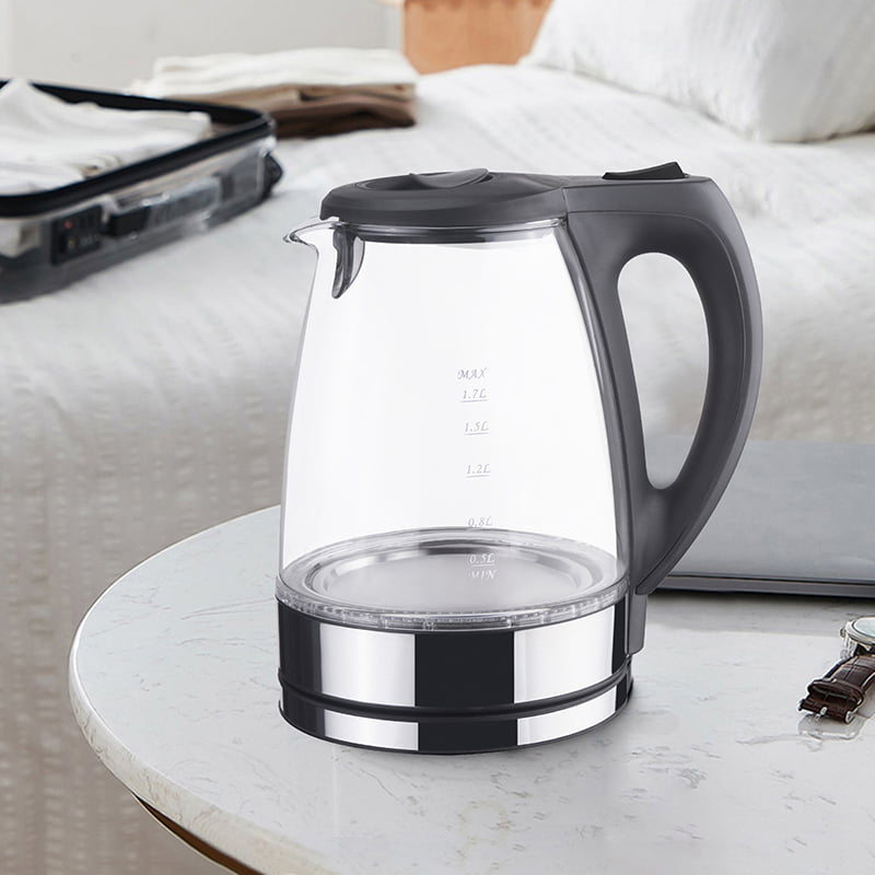 OVENTE Glass Electric Kettle Hot Water Boiler 1.5 Liter Borosilicate Glass  Fast Boiling Countertop Heater - BPA Free Auto Shut Off Instant Water