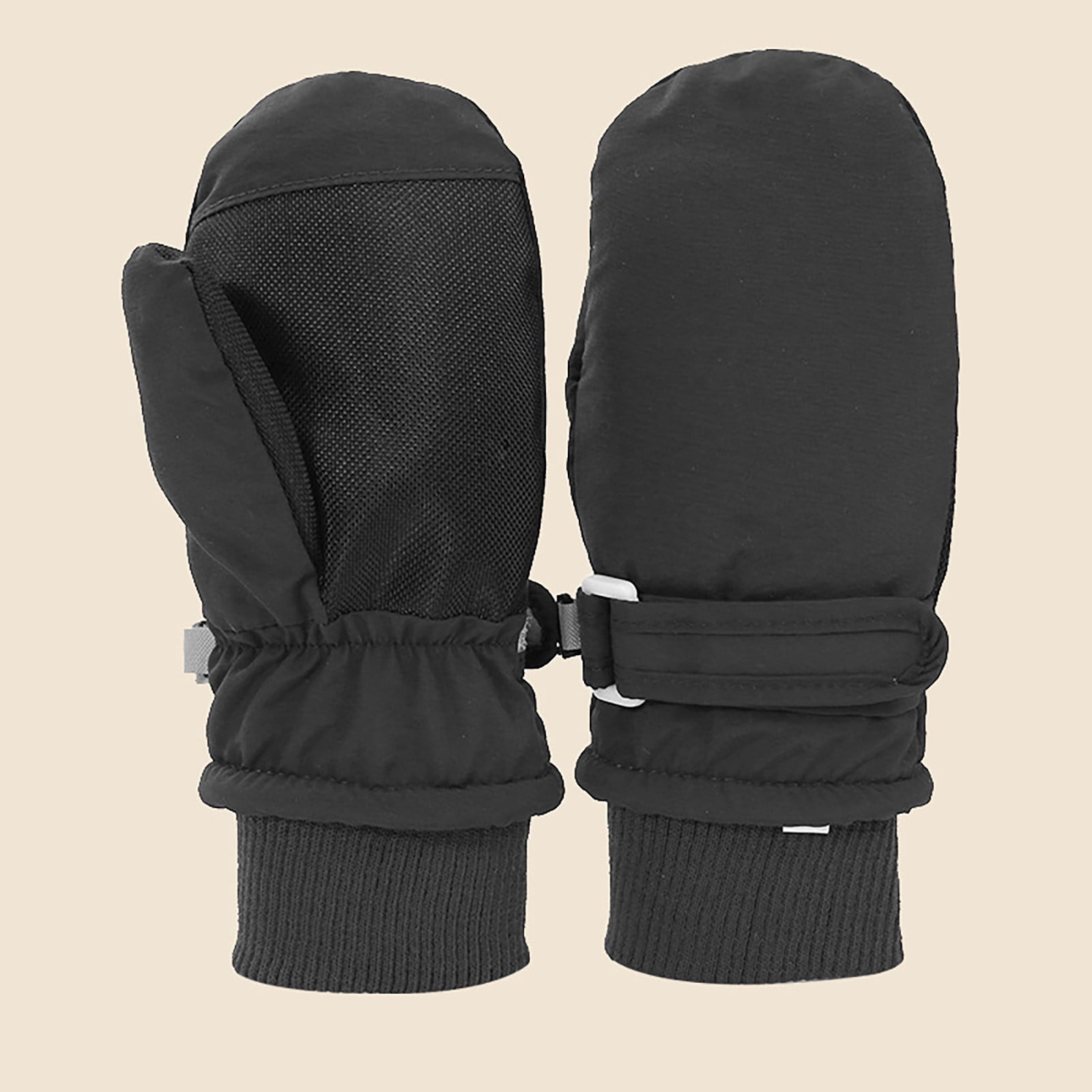 Toddler Mittens Skiing Gloves Toddler SnowGloves Kids Baby Winter Mittens For Girls Boys B-Black L