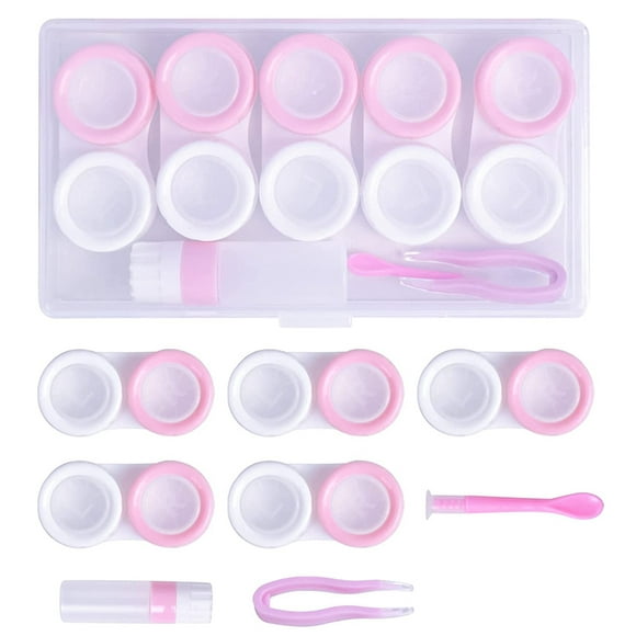 5 Pairs Contact Lens Case Eye Contact Lens Box Women Travel Contact Lenses Case Leakproof Container