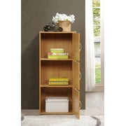 Hodedah 3-Shelf, 3-Door Multi-Purpose Bookcase Cabinet, Beech