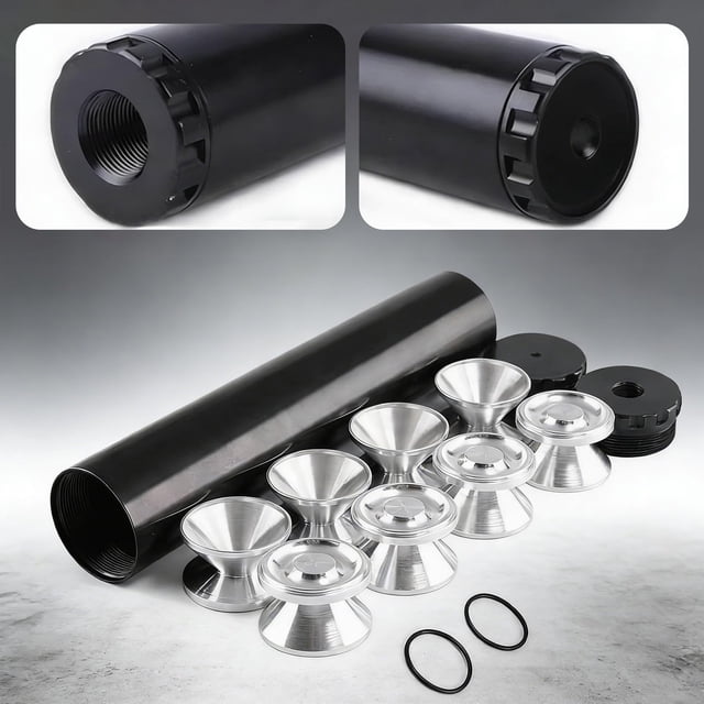 YWIYIUD 1PC Durable FuelFilter Aluminum Filter Kit compatibility with various fuelLines Automotive Accessories Designed with filter trap 0.5 x 28 thread size and multiple caps