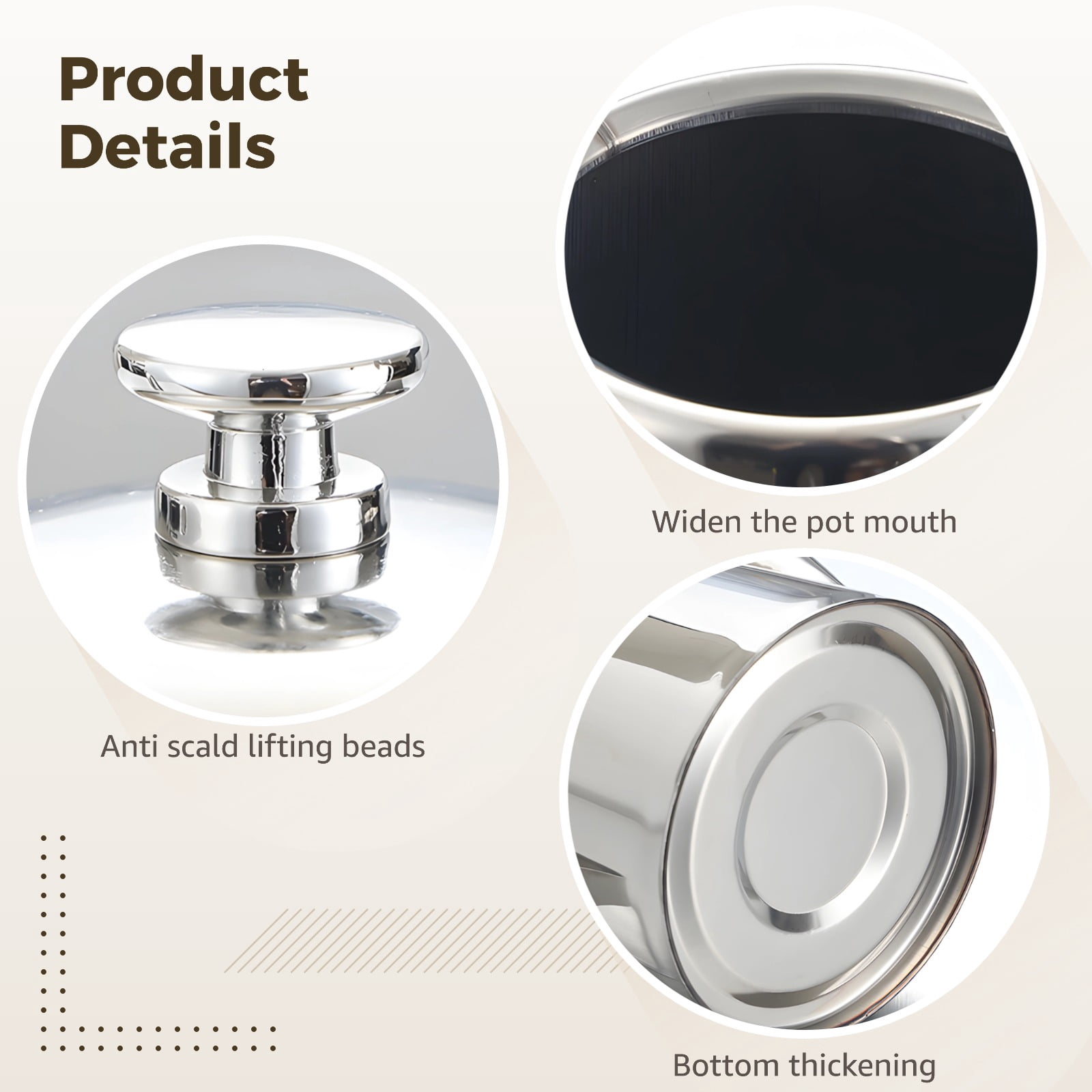 3 Pcs 67.6 Oz Stainless Steel Pitcher with Lid, Thickened Metal Cold Water Pitcher 4.5x3.1x9.1 in, Rustproof Iced Tea Pitcher for Home, Restaurant