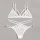 thumbnail image 2 of Gibobby Conjunto de lencería Sujetador de encaje Conjunto de Tanga de lencería Sexy S-2XL ropa de dormir de sujetador de mujer ropa interior de encaje sin espalda(Blanco, CH), 2 of 5