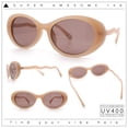 thumbnail image 6 of Womens Unique Wavy Crooked Arm Mod Oval Plastic Sunglasses Beige - Brown, 6 of 6