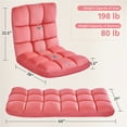 thumbnail image 3 of Yaheetech Floor Folding Gaming Sofa Chair with 14 Adjustable Positions, Pink, 3 of 8
