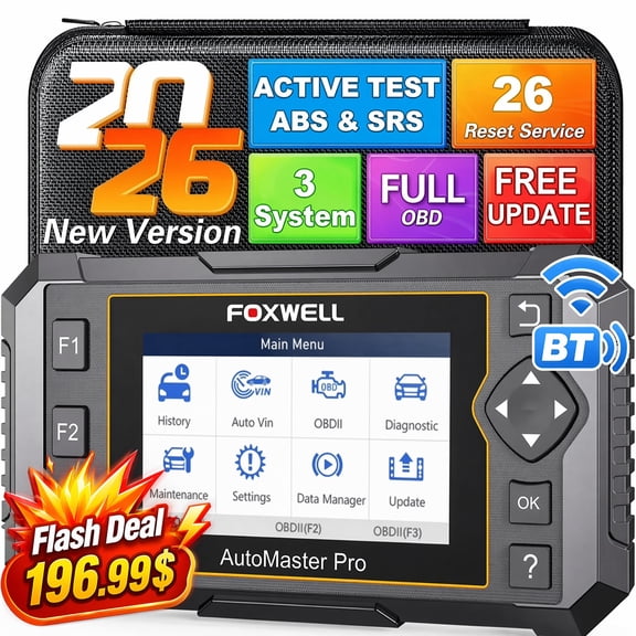 FOXWELL NT650 PRO OBD2 Scanner Car Diagnostic Bidirectional Diagnostic Scan Tool 25 Maintenance Service OBDII Car Code Reader Automotive Analyzer Lifetime Free Update via Wi-Fi