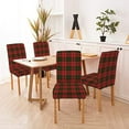 thumbnail image 4 of Red Green Plaid Christmas Chair Covers,Christmas Decoration Tartan Plaidspandex Stretch Dining Room Chair Cover Set of 4,Removable Washable Kitchen Parsons Chair Covers Seat Slipcovers, 4 of 6