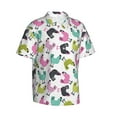 thumbnail image 2 of Uemuo Funny Chicken Printed Regular Fit Short Sleeve Casual Hawaiian Shirt for Men,Aloha shirt,Tropical shirt,Floral print shirt,Vacation Beach shirt-, 2 of 9