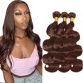 thumbnail image 1 of Paquetes de cabello humano #4 Brown Body Wave Aonbamds de 70 a 80 cm, 150 g, 1 of 9