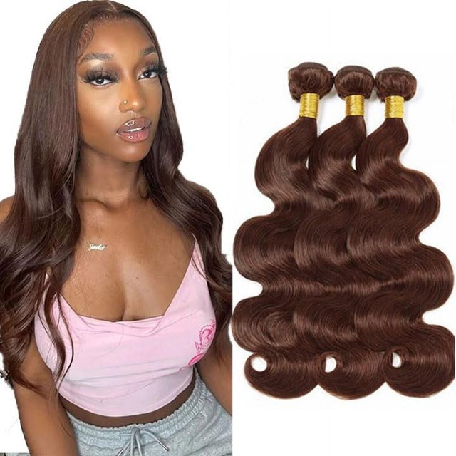 Paquetes de cabello humano #4 Brown Body Wave Aonbamds de 70 a 80 cm, 150 g