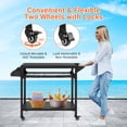 thumbnail image 2 of Yiwa Table de Préparation de BBQ à 3 Niveaux, Chariot de Gril Extérieur Roulant avec Roues Verrouillables, Support de Four à Pizza et Grand Espace de Rangement, 2 of 8