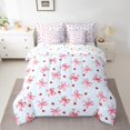 thumbnail image 2 of Manfei Polka Dots Bowtie Bedding Comforter Set 7 Pieces, Red Blue Pink Full Bedding Set for Girls, Girly Bow Ribbon Fitted Sheet Flat Sheet, Super Cozy Bedroom Decor, 2 of 8