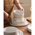 thumbnail image 5 of Famiware Star Stoneware Dinnerware Sets, Plates and Bowls Set for 4, 12 Piece Dish Set, Matte White, 5 of 8