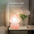 thumbnail image 3 of Mushroom Table Lamps Set of 2, Dimmable Glass Bedside Lamp, Cute Small Nightstand Lamp for Living Room, Bedroom, Home Decor, 7.1'' H, Pink, 3 of 9