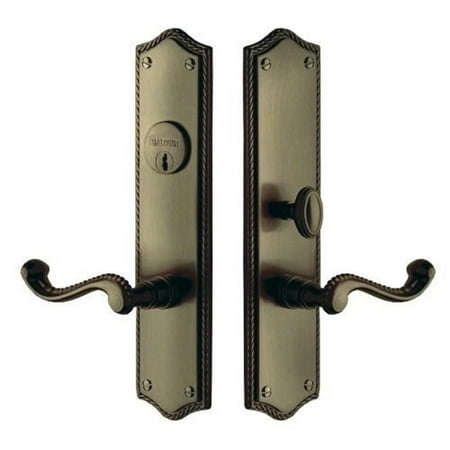 - Baldwin 6939.ENTR Keyed Entry Bristol Mortise Lock Single Cylinder ;Satin Brass and Black