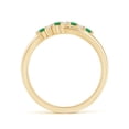 thumbnail image 2 of ANGARA Natural Round Emerald and Diamond Crossover Engagement Ring in 14K Yellow Gold for Women (Size-2mm) | May Birthstone, Birthday, Anniversary, Jewelry Gift for Women | Natural Emerald Ring, 2 of 9