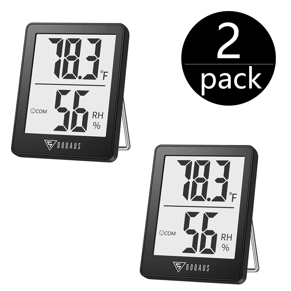 Digital Indoor Thermometer and Hygrometer with Temperature Humidity Gauge  Monitor for Home, Office, Indoor Garden, Black – DTH113