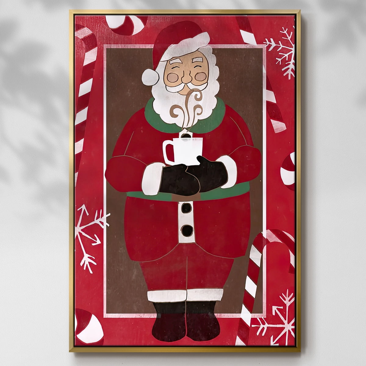 Cozy Cocoa Christmas Collection B - Framed Gallery Wrapped Holiday Canvas - 27 x 41 - Gold Frame