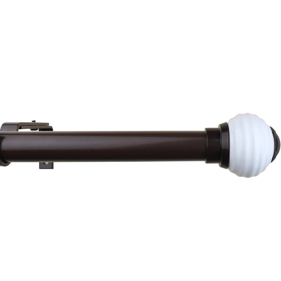 Urbanest Adjustable Single Curtain Rod Set Miele Finials – 1 -Inch Diameter, With Bronze Rod, 48–84 Inches
