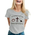 thumbnail image 1 of LUOGENLI T-shirts pour Femme pour Femmes T-Shirt Décontracté à Imprimé de Lettres Col Rond Manches Courtes T-Shirt Plusieurs Couleurs 4xlt T-shirts pour Femmes T-shirts Graphiques Fête de la Saint-Patrick Gris P, 1 of 5