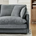 thumbnail image 5 of Modern Grey Towel Fabric L-Shaped Sectional Sofa with Ottoman for Living Room, 110.2''x58.7''x33.1'', 5 of 11