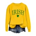 thumbnail image 4 of New & Trending!FUNUONY St Patricks Day Shirt Women's Casual Autumn Hoodless Fashion Printed Sweatshirt Yellow L, 4 of 4