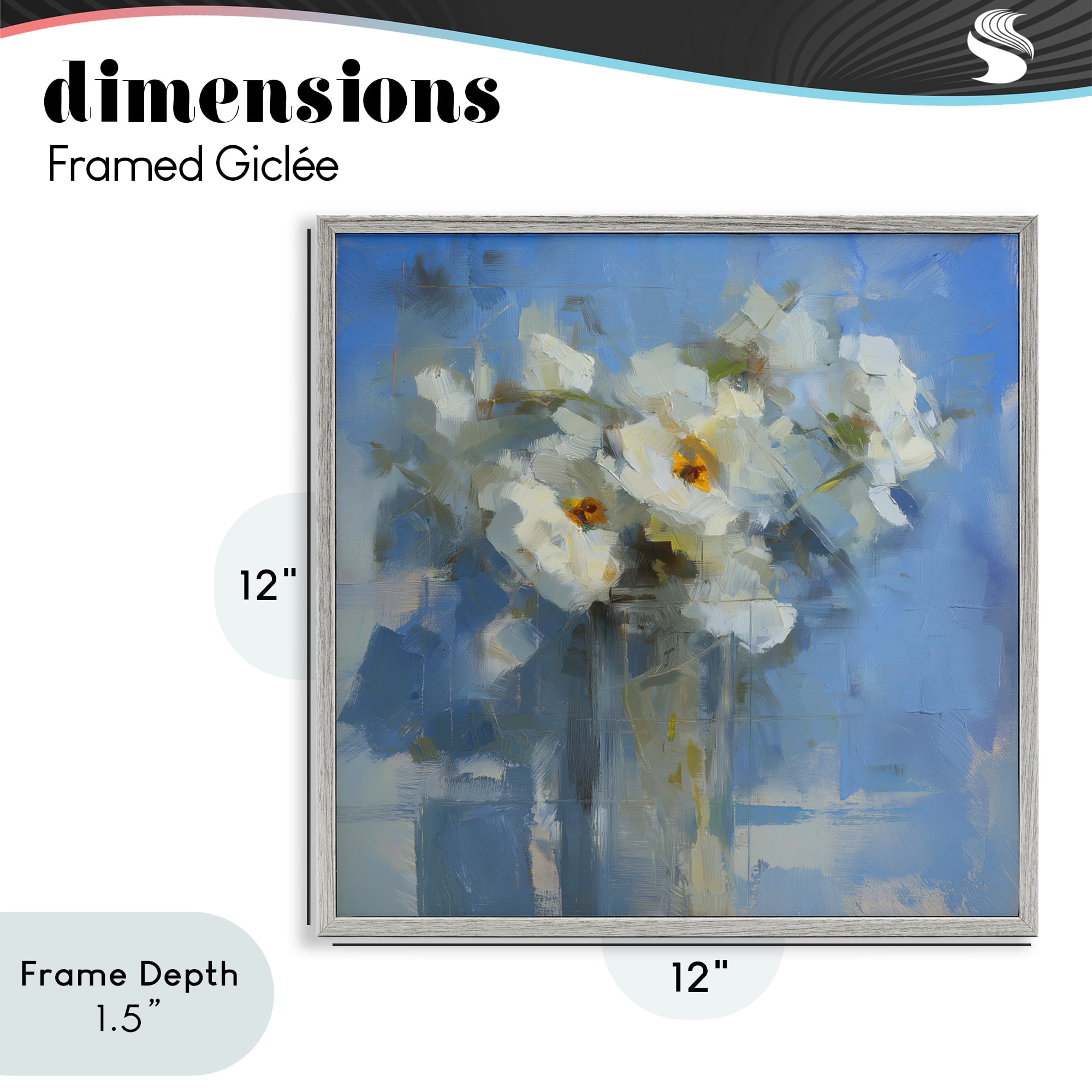 Stupell Industries Petals Remembered Abstract Gray Framed Giclee Art, design by Svetlana Aleynikova