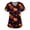 12# Black, variant on Halloween Scrub Tops for Women Casual Short Sleeve Crewneck Funny Pumpkin Face Print Loose Tunic Blouse Navy 4XL