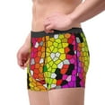 thumbnail image 3 of Kdxio Men's Boxer Briefs with Colorful Tie Dye Stained Glass 1 Print - Comfortable and Breathable Underwear for Everyday Wear, 3 of 7