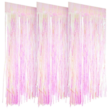 Image of Guichaokj Color Curtain Silver Streamers Tinsel Backdrop Door Curtains Ornament Decor for Bedroom Fringe Foil Prom Flash