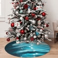 thumbnail image 5 of Lsque Turquoise Ocean Reflection Print Christmas Tree Skirt, Tree Skirt with Ties or Velcro, Perfect for Holiday Decorations, Halloween, and New Year-36", 5 of 7