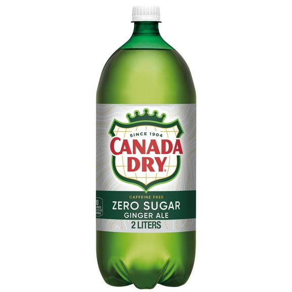 Canada Dry Caffeine Free Zero Sugar Ginger Ale Soda Pop, 2 L, Bottle