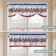 thumbnail image 4 of Independence Day Tie Up Valance Curtains for Windows, Kitchen Curtains Window Shades, Star Stripe Flag Eucalyptus Red Blue Light Filtering Roman Curtain Valances for Bedroom/Bathroom/Cafe 54"x18", 4 of 9