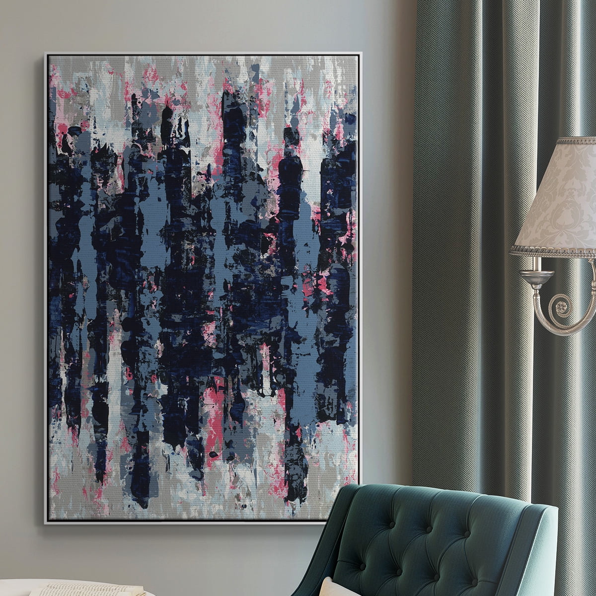 Veiled Heat Framed Premium Gallery Wrapped Canvas - Ready to Hang - 27 x 41 - White Floating Frame