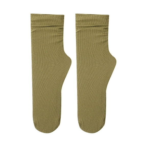 GZWYHT Crew Socks,Knee High Stockings Women's Summer And Autumn Thin Ice Socks Solid Simple Ice Silk Socks Mid Tube Socks Dress Socks,Slouch Socks,Cute Socks Army Green A