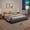 Dark gray, variant on Cloud-Style Floating Upholstered Platform Bed Frame – Wraparound Padded Base Wood Slat Support, Noise-Free, No Box Spring Needed, Easy Assembly