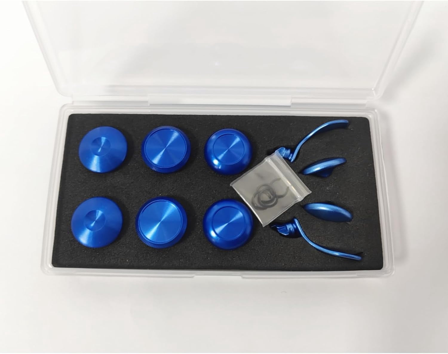 Prociv 10 in 1 Metal Thumbsticks for PS5 Edge Controller, 6 Analog Stick Joystick 4 Back Paddles Triggers Buttons Interchangeable Replacement for PS5 Edge Controller (Blue)