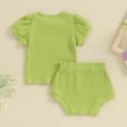thumbnail image 3 of Bagilaanoe 2pcs Newborn Baby Girl Shorts Set Short Sleeve T Shirt Tops + Shorts 6M 12M 18M 24M Infant Casual Summer Clothes, 3 of 8