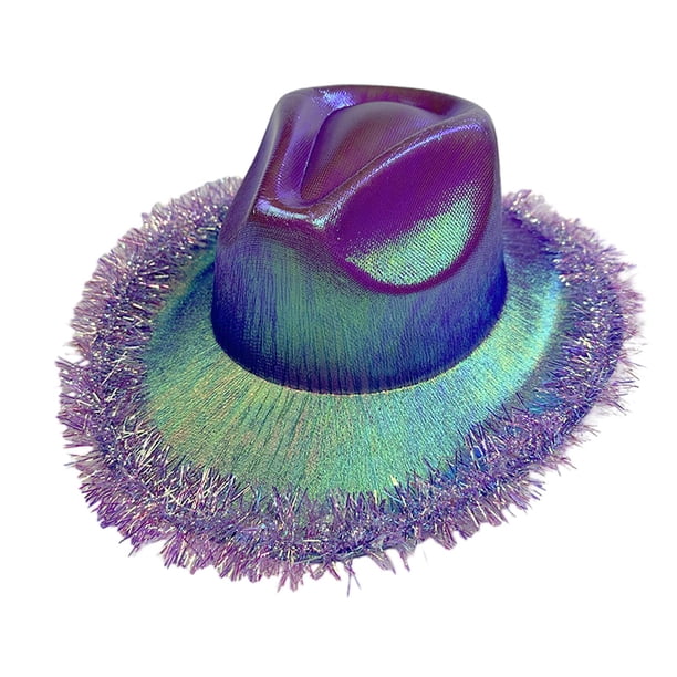 Sombrero de vaquero, sombreros de vaquera brillantes, gorra de vestir cómoda y decorativa, sombrero para el sol de jazz Púrpura